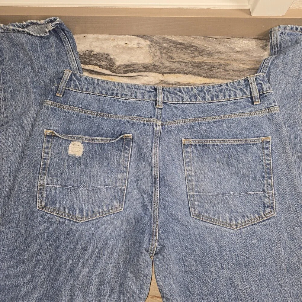 ASOS Design Men’s Slim Distressed Jeans W34 L32 Blue Tencel Blend